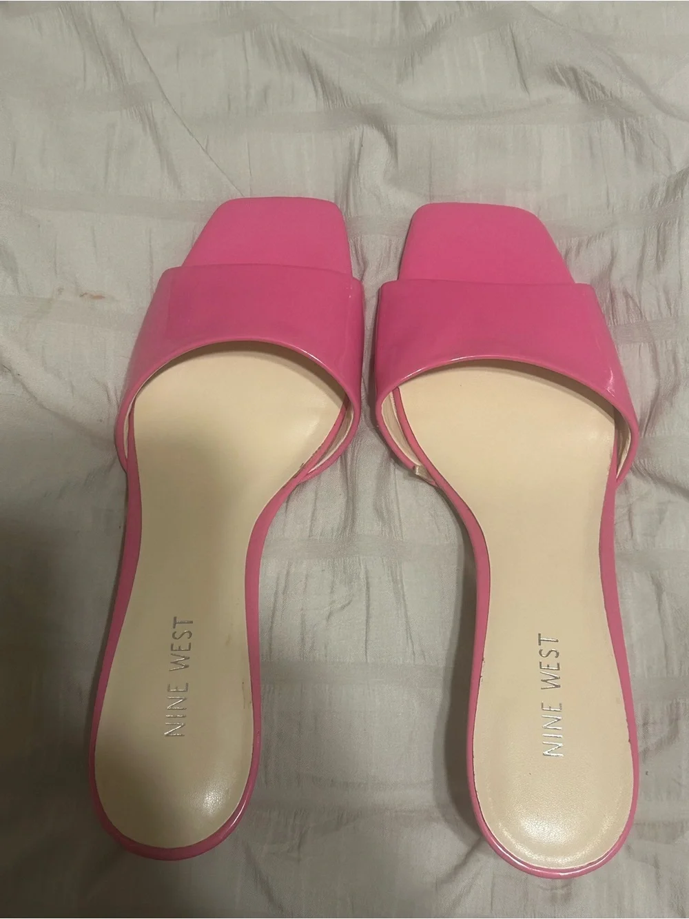 Nine West Hot Pink Open-Toe Kitten Heel